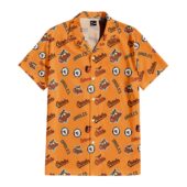 Baltimore Orioles Orange Feathers Hawaiian Shirt Front - TeeAloha