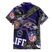Baltimore Ravens For Life Hawaiian Shirt Back - TeeAloha