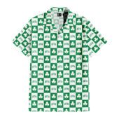 Boston Celtics Clover Checkerboard Hawaiian Shirt Front - TeeAloha