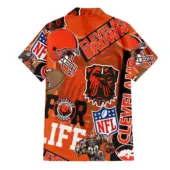 Cleveland Browns For Life Hawaiian Shirt Back - TeeAloha
