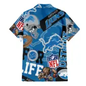 Detroit Lions For Life Hawaiian Shirt Back - TeeAloha