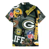 Green Bay Packers For Life Hawaiian Shirt Back - TeeAloha