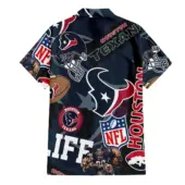 Houston Texans For Life Hawaiian Shirt Back - TeeAloha