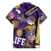 Minnesota Vikings For Life Hawaiian Shirt Back - TeeAloha
