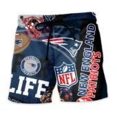 New England Patriots For Life Hawaiian Short Front - TeeAloha