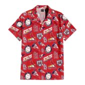 St. Louis Cardinals Scarlet Dynasty Hawaiian Shirt Front - TeeAloha