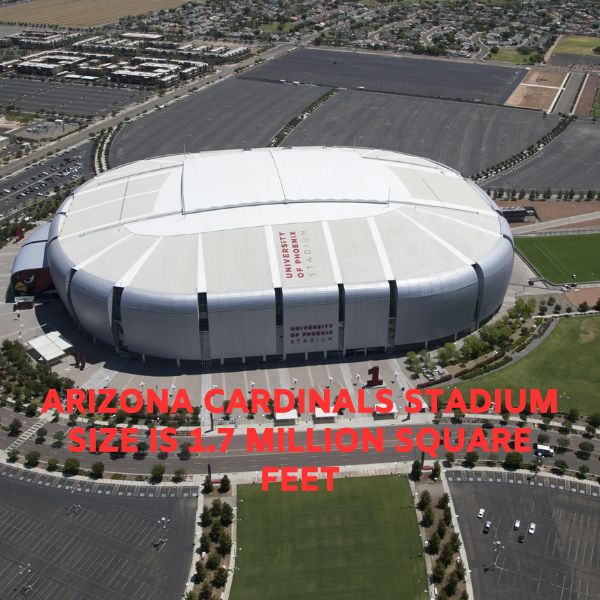 Arizona Cardinals Stadium Size is 1.7 million square feet