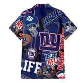 New York Giants For Life Hawaiian Shirt Back - TeeAloha