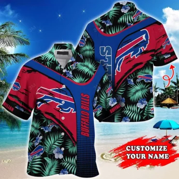 Buffalo Bills Abstract Tropical Personalized Hawaiian Shirt