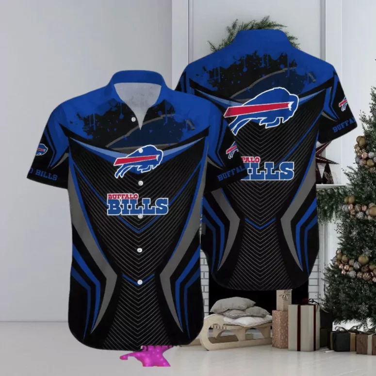 Buffalo Bills Black and Blue Chevron Hawaiian Shirt