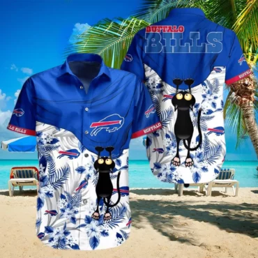 Buffalo Bills Black Cat Hawaiian Shirt