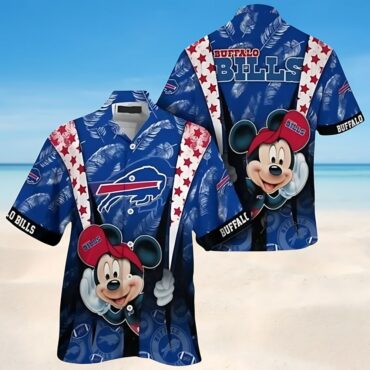 Buffalo Bills Blue and Red Star Character Hawaiian Shirt