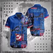 Buffalo Bills Blue Skull Hawaiian Shirt