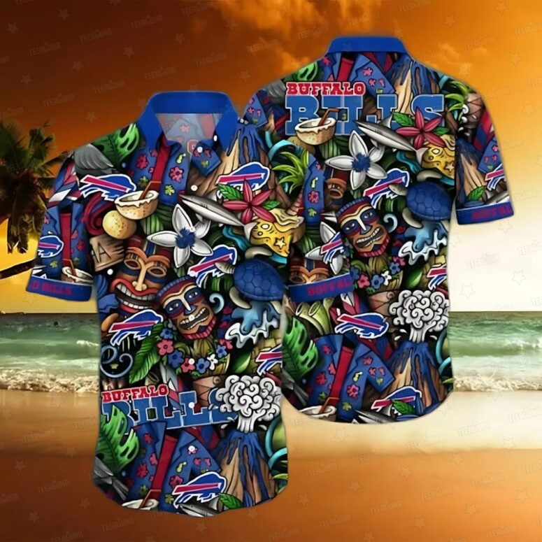 Buffalo Bills Colorful Tiki Hawaiian Shirt