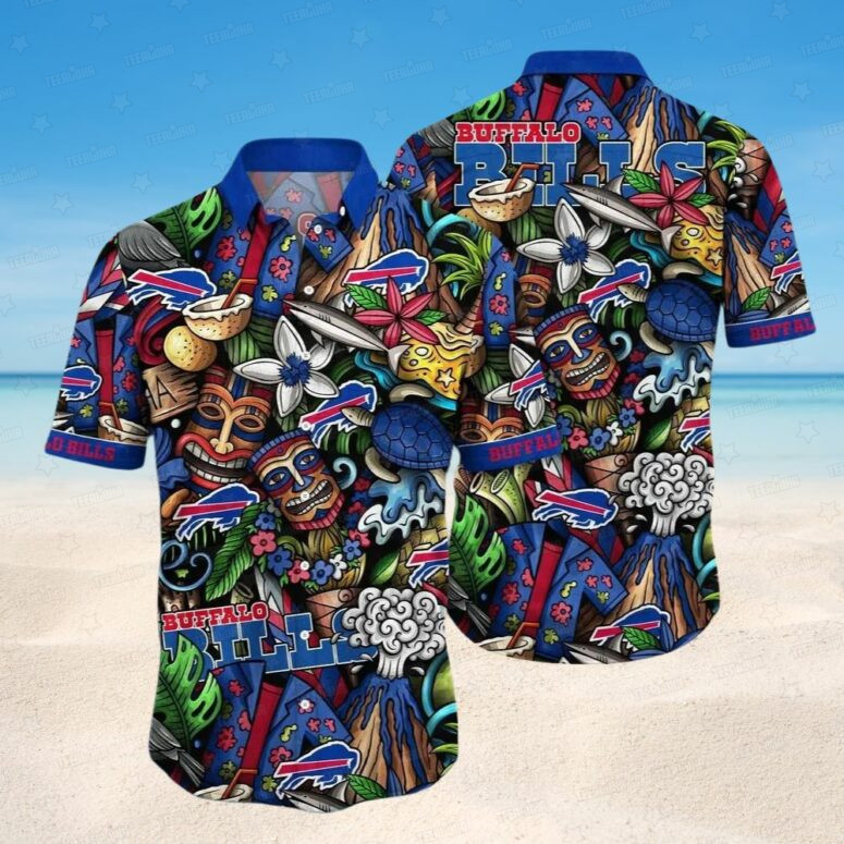 Buffalo Bills Colorful Tiki Paradise Hawaiian Shirt