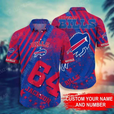 Buffalo Bills Custom Name And Number Hawaiian Shirt