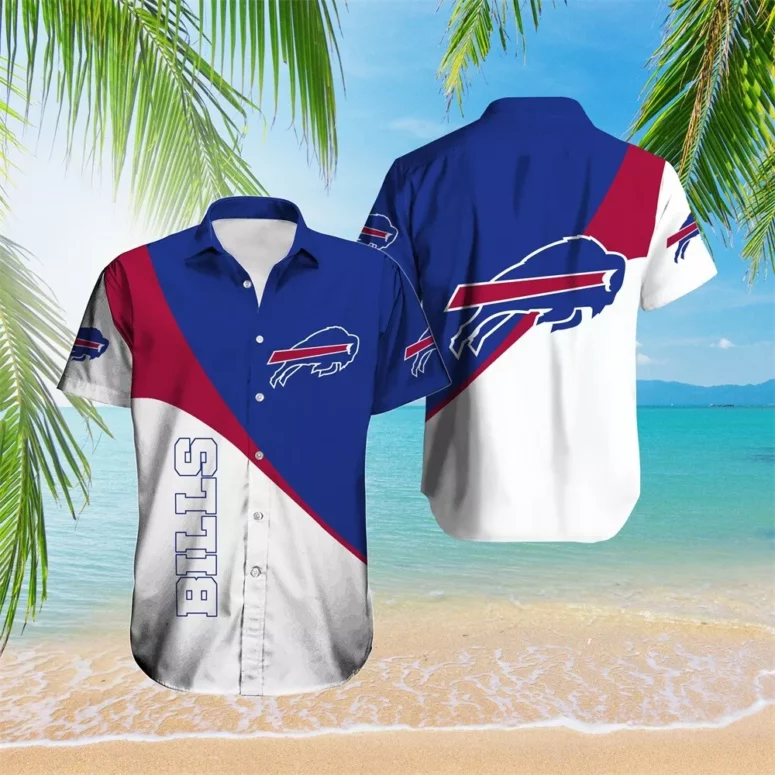 Buffalo Bills Diagonal Color Block Hawaiian Shirt