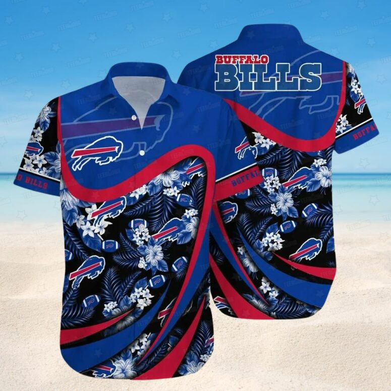 Buffalo Bills Floral Swirl Hawaiian Shirt