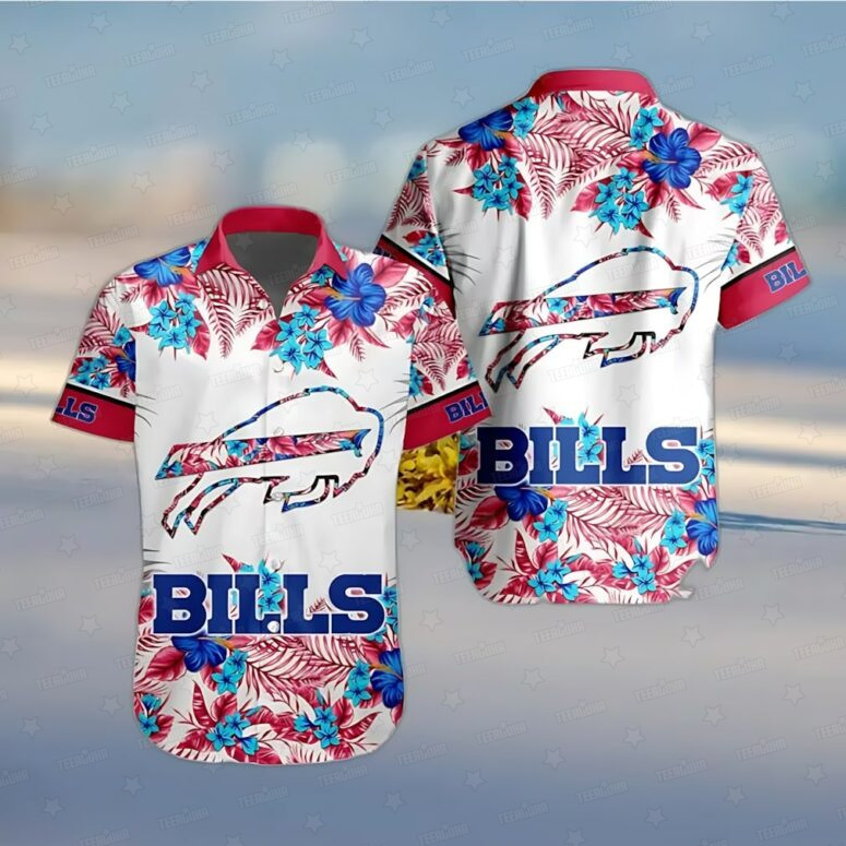 Buffalo Bills Hibiscus Bliss White Hawaiian Shirt