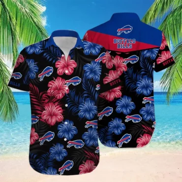 Buffalo Bills Hibiscus Night Hawaiian Shirt