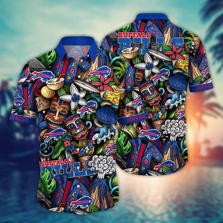 Buffalo Bills Island Tiki Adventure Hawaiian Shirt