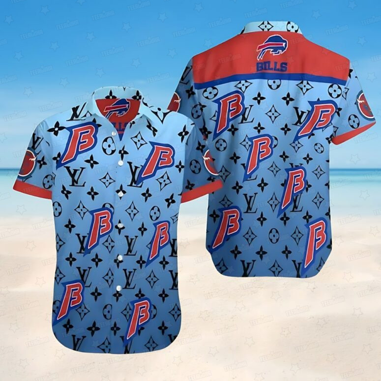 Buffalo Bills Luxury Monogram Blue Hawaiian Shirt