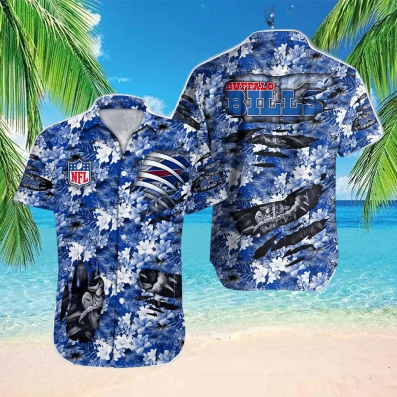 Buffalo Bills NFL Floral Blue Hawaiian Shirt