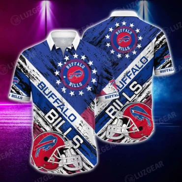 Buffalo Bills Patriotic Grunge Hawaiian Shirt