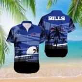 Buffalo Bills Pier Sunset Silhouette Hawaiian Shirt