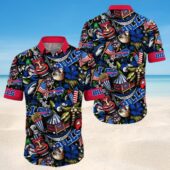 Buffalo Bills Red and Blue Tiki Fest Hawaiian Shirt