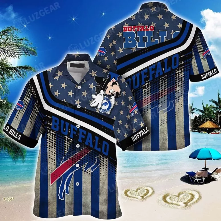 Buffalo Bills Stars & Stripes Mickey Hawaiian Shirt