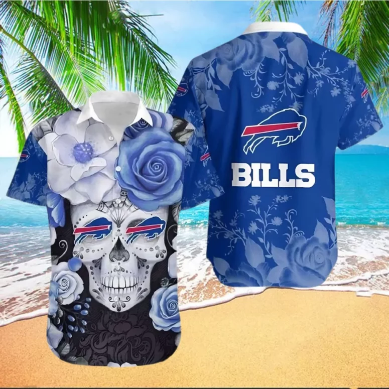 Buffalo Bills Sugar Skull Hawaiian Shirt