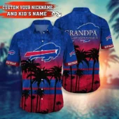 Buffalo Bills Sunset Palm Personalized Hawaiian Shirt