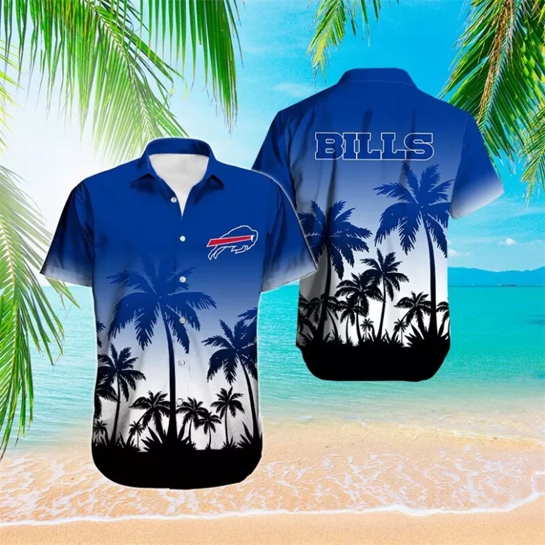 Buffalo Bills Sunset Palm Silhouette Hawaiian Shirt