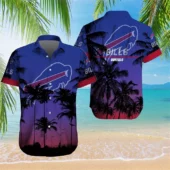 Buffalo Bills Sunset Silhouette Palm Hawaiian Shirt