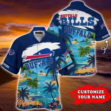 Buffalo Bills Tropical Beach Personalized Hawaiian Shirt