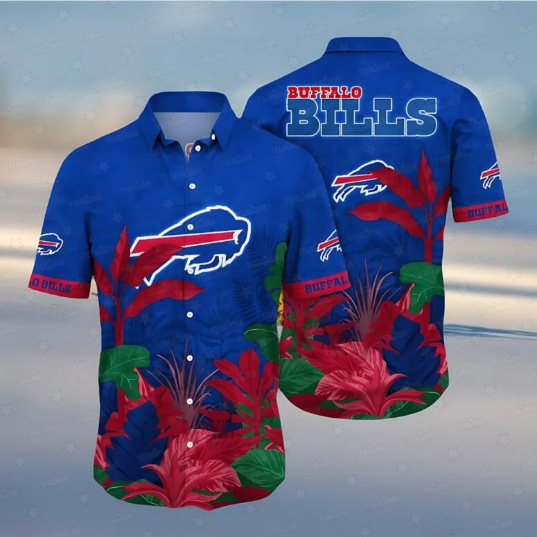 Buffalo Bills Tropical Leaves Hawaiian Shirt