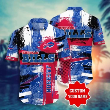 Buffalo Bills Vibrant Splash Personalized Hawaiian Shirt