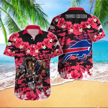Personalized Buffalo Bills Warrior Floral Hawaiian Shirt