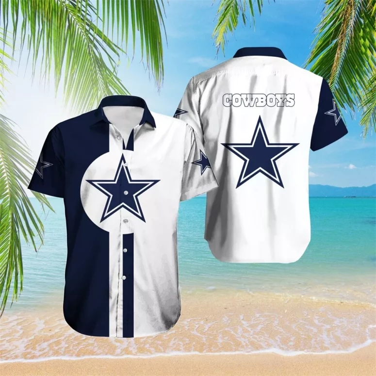 Dallas Cowboys Bold Stripe Hawaiian Shirt