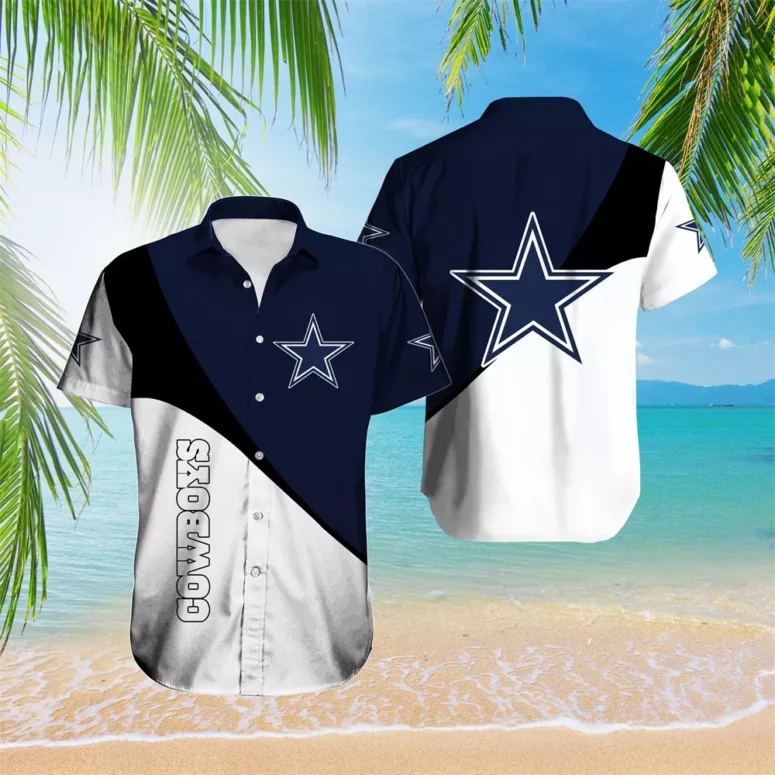 Dallas Cowboys Diagonal Wave Hawaiian Shirt