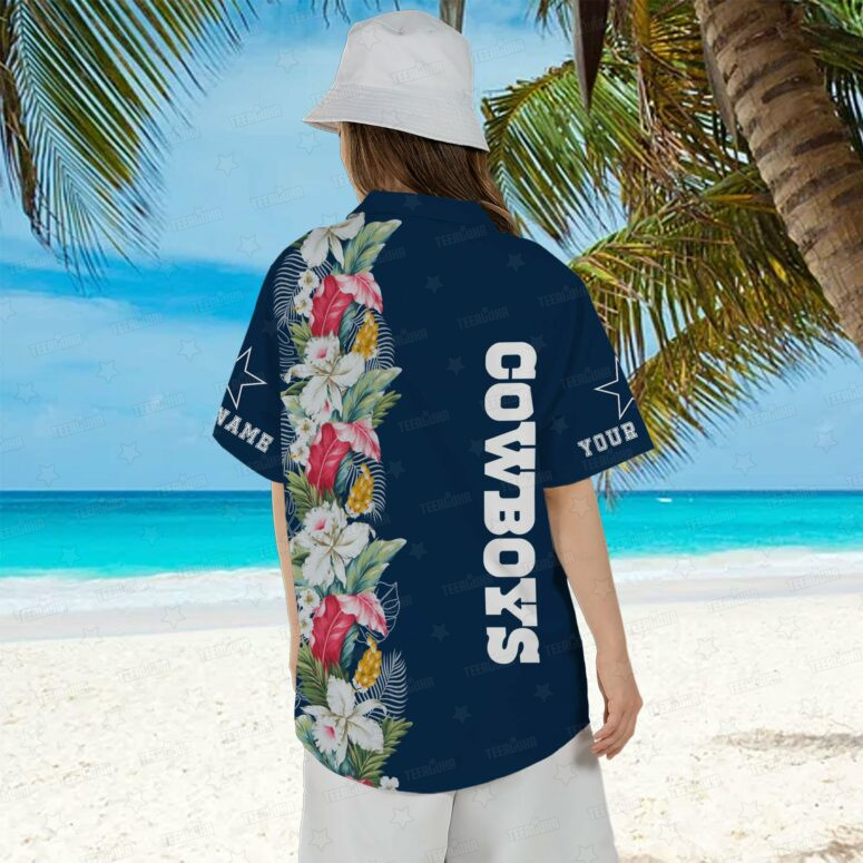 Dallas Cowboys Floral Fantasy Personalized Hawaiian Shirt