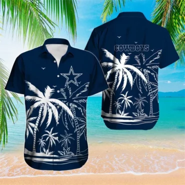 Dallas Cowboys Island Palm Hawaiian Shirt