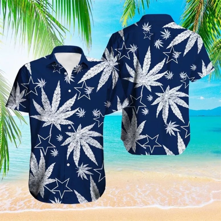 Dallas Cowboys Leafy Stars Hawaiian Shirt