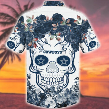 Dallas Cowboys NFL Flower Skull Hawaiian shirt