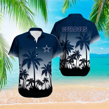 Dallas Cowboys Palm Silhouette Hawaiian Shirt