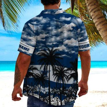 Dallas Cowboys Palm Sky Custom Name Hawaiian Shirt