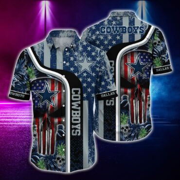 Dallas Cowboys Patriot Skull Hawaiian Shirt