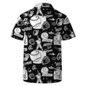 Baltimore Orioles Black White Baseball Vibes Hawaiian Shirt Back - TeeAloha