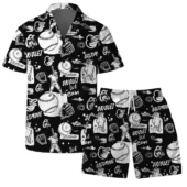 Baltimore Orioles Black White Baseball Vibes Hawaiian Shirt Front With Short - TeeAloha